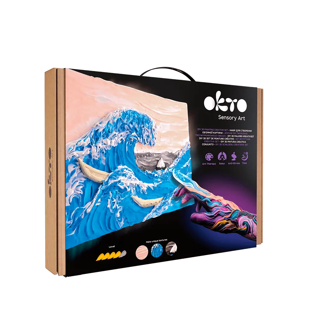 3D PICTURES Famous Masterpieces DIY 3D painting creative set ”Big wave in Kanawaga”