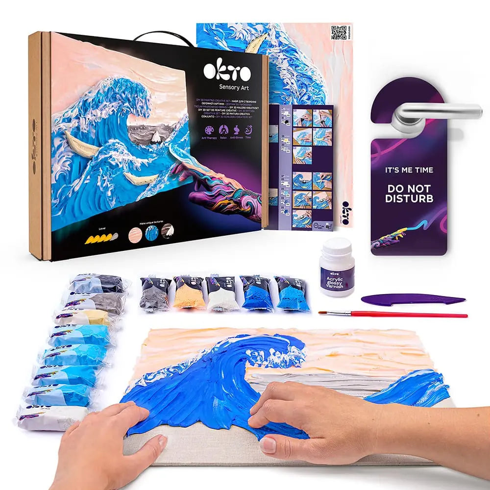 3D PICTURES Famous Masterpieces DIY 3D painting creative set ”Big wave in Kanawaga”