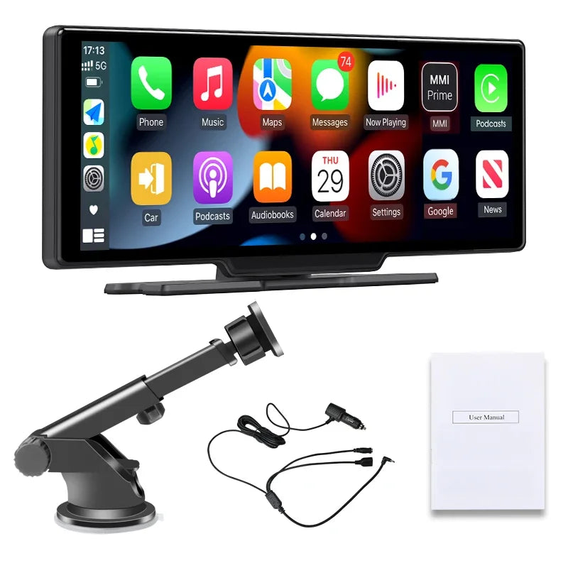 10.26" Carplay Screen for Car,Wireless CarPlay & Android Auto WiFi Smart Screen,Bluetooth Car Radio for Apple Android Stereo