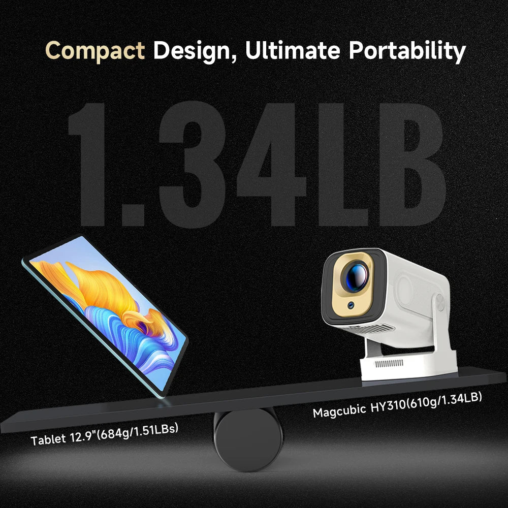 Magcubic HY310 Home Outdoor Movie Projector 4K Projector Auto Focus Native 1080P Projector 330ANSI Dual Wifi BT5.4 Air Mouse Voice