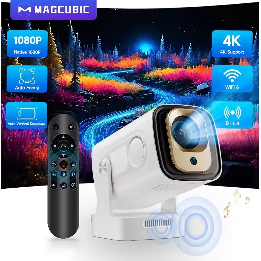 Magcubic HY310 Home Outdoor Movie Projector 4K Projector Auto Focus Native 1080P Projector 330ANSI Dual Wifi BT5.4 Air Mouse Voice