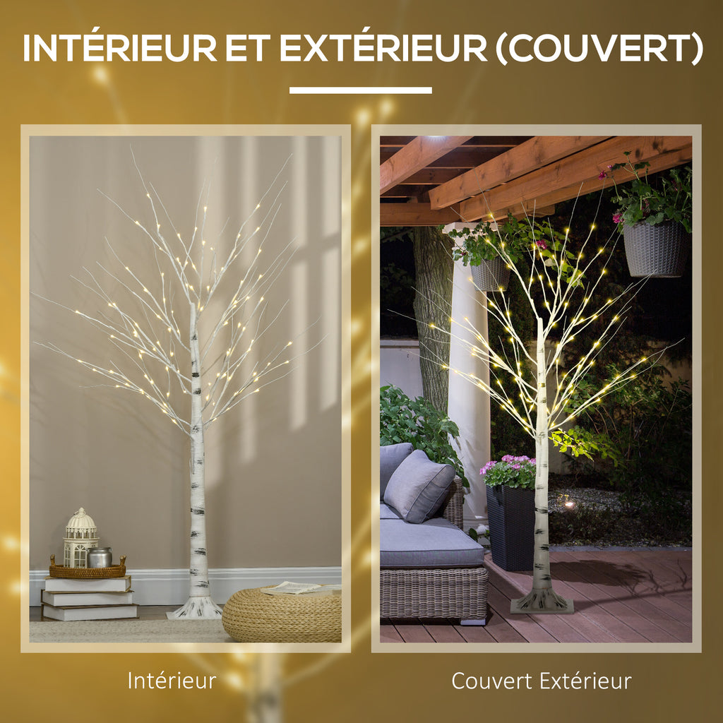 Arbre lumineux LED - décoration lumineuse blanc chaud - 96 LEDs - usage intérieur - 150 cm - noël chambre maison