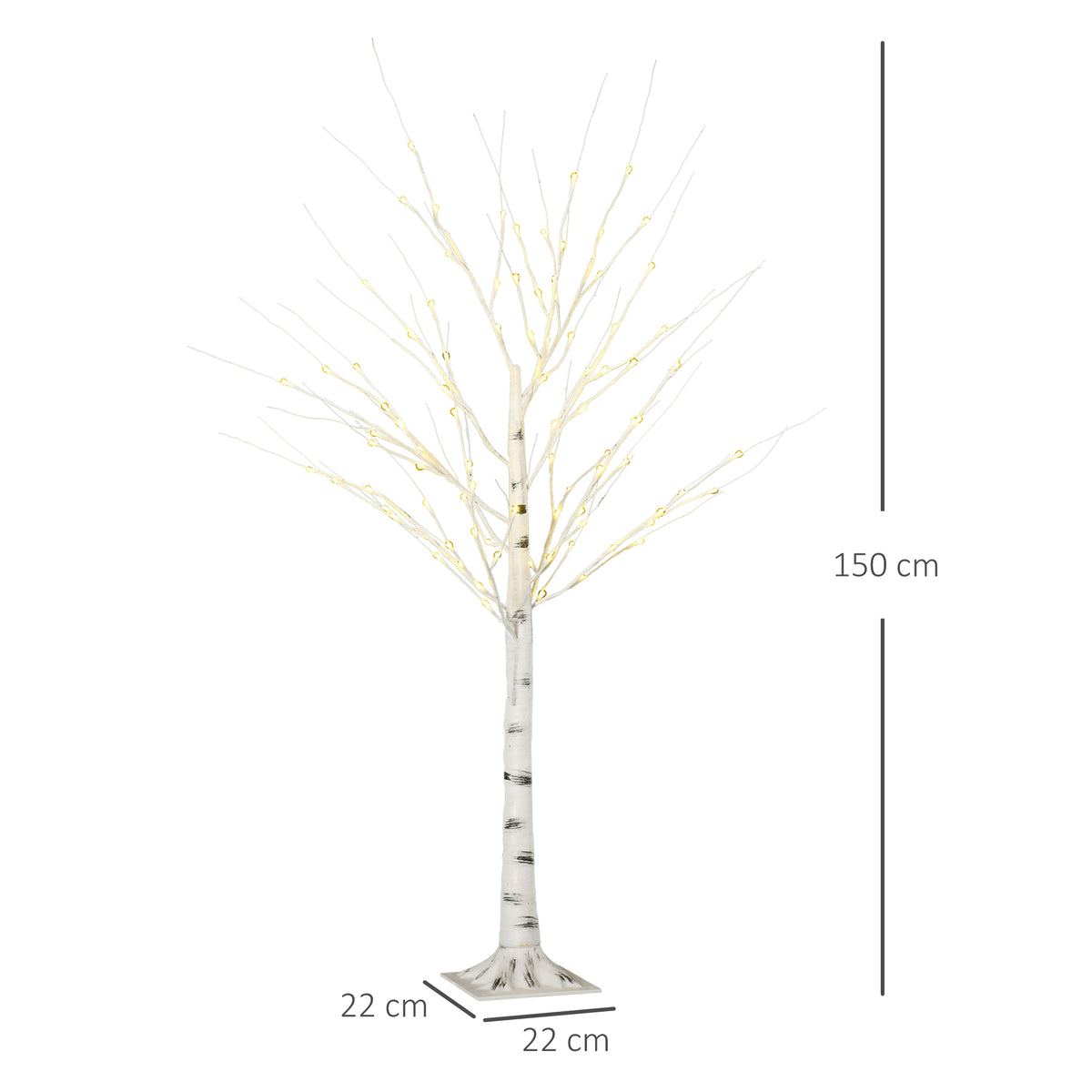 Arbre lumineux LED - décoration lumineuse blanc chaud - 96 LEDs - usage intérieur - 150 cm - noël chambre maison